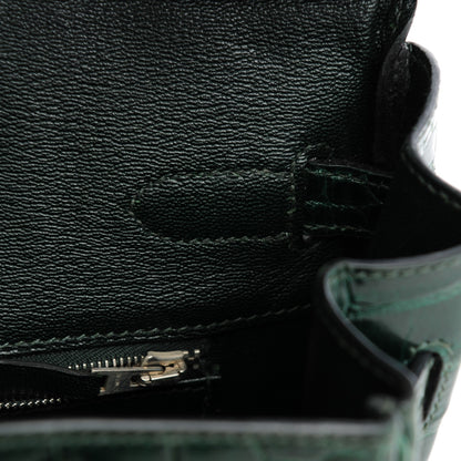 Hermes Shiny Porosus Crocodile Birkin 30 Vert Fonce 15 of 20