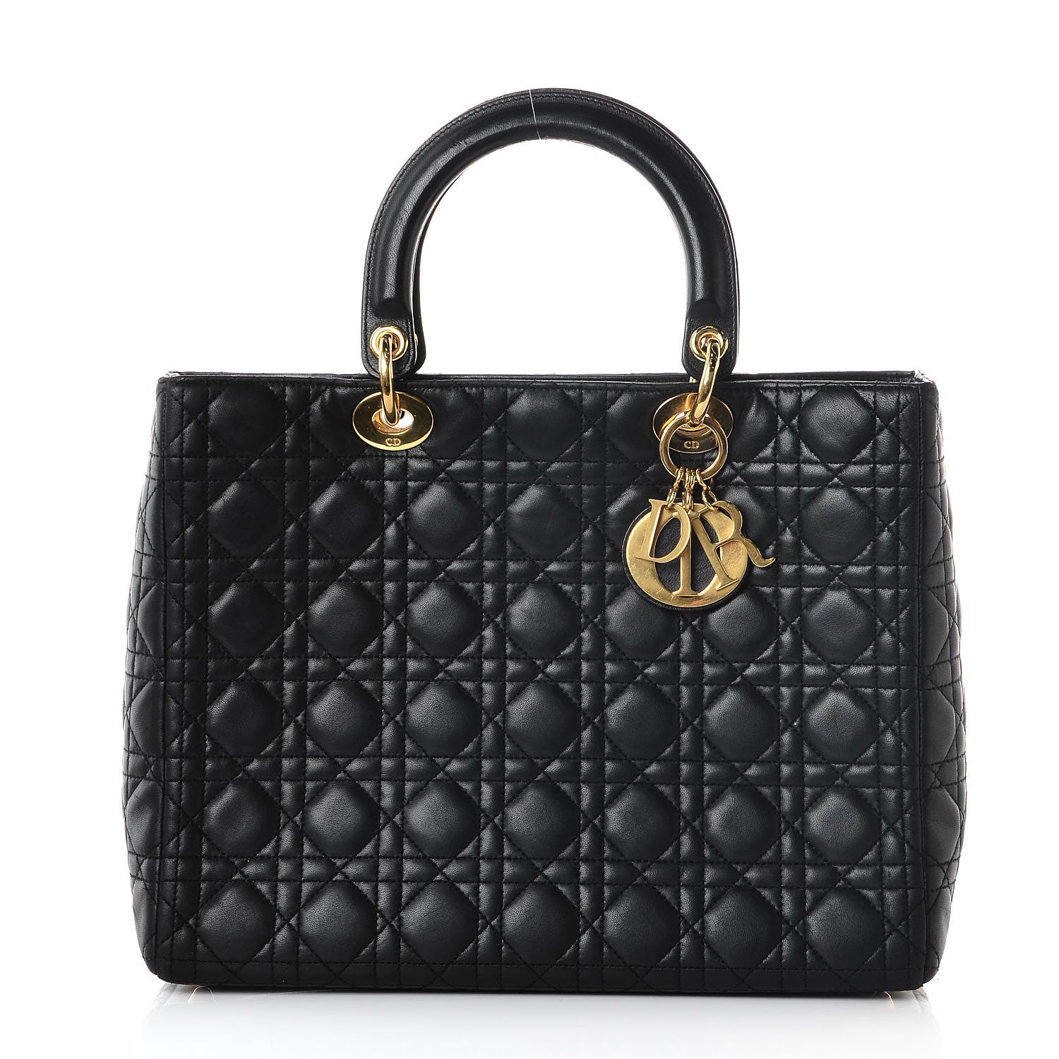 Christian Dior Lambskin Cannage Large Lady Dior Black 1 of 8