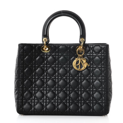 Christian Dior Lambskin Cannage Large Lady Dior Black 1 of 8