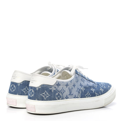 Louis Vuitton Monogram Denim Trocadero Richelieu Sneakers 11 Navy Blue 4 of 15