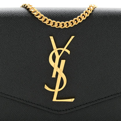 Saint Laurent Grain de Poudre Uptown Chain Wallet Black 9 of 11