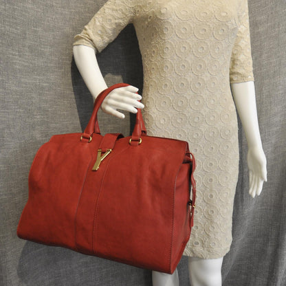 Saint Laurent Sheepskin Large Cabas ChYc Red 2 of 9