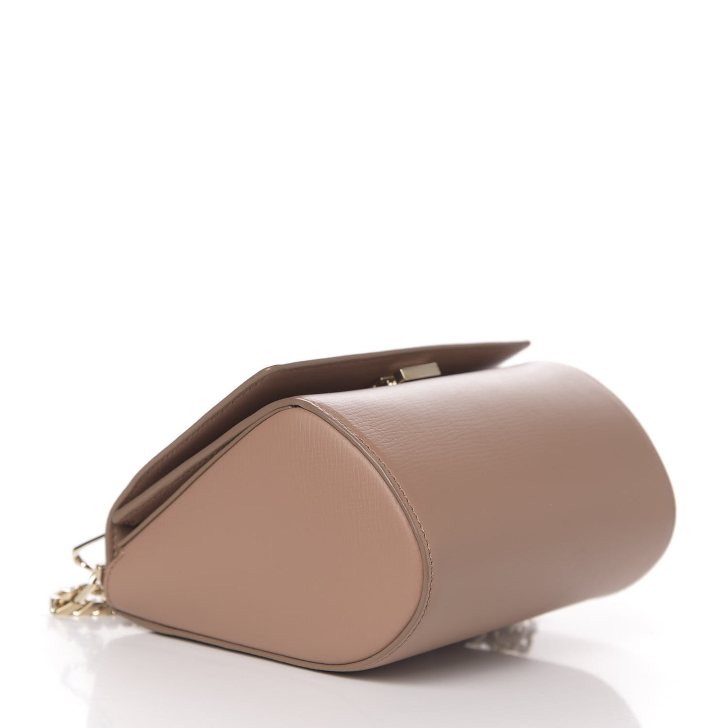 Textured Calfskin Mini Pandora Box Chain Crossbody Bag Old Pink