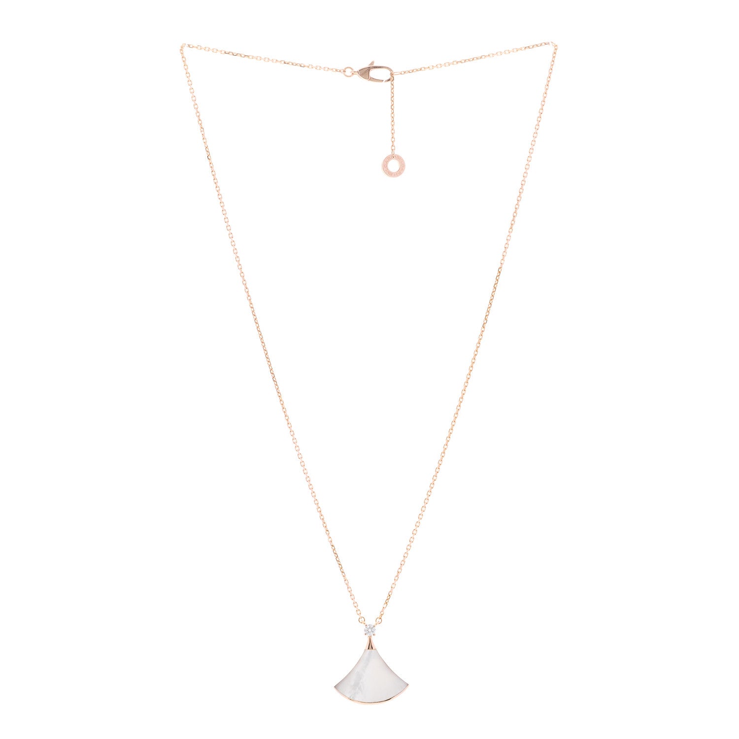 Bulgari 18K Rose Gold Diamond Mother of Pearl Divas' Dream Pendant Necklace 3 of 6