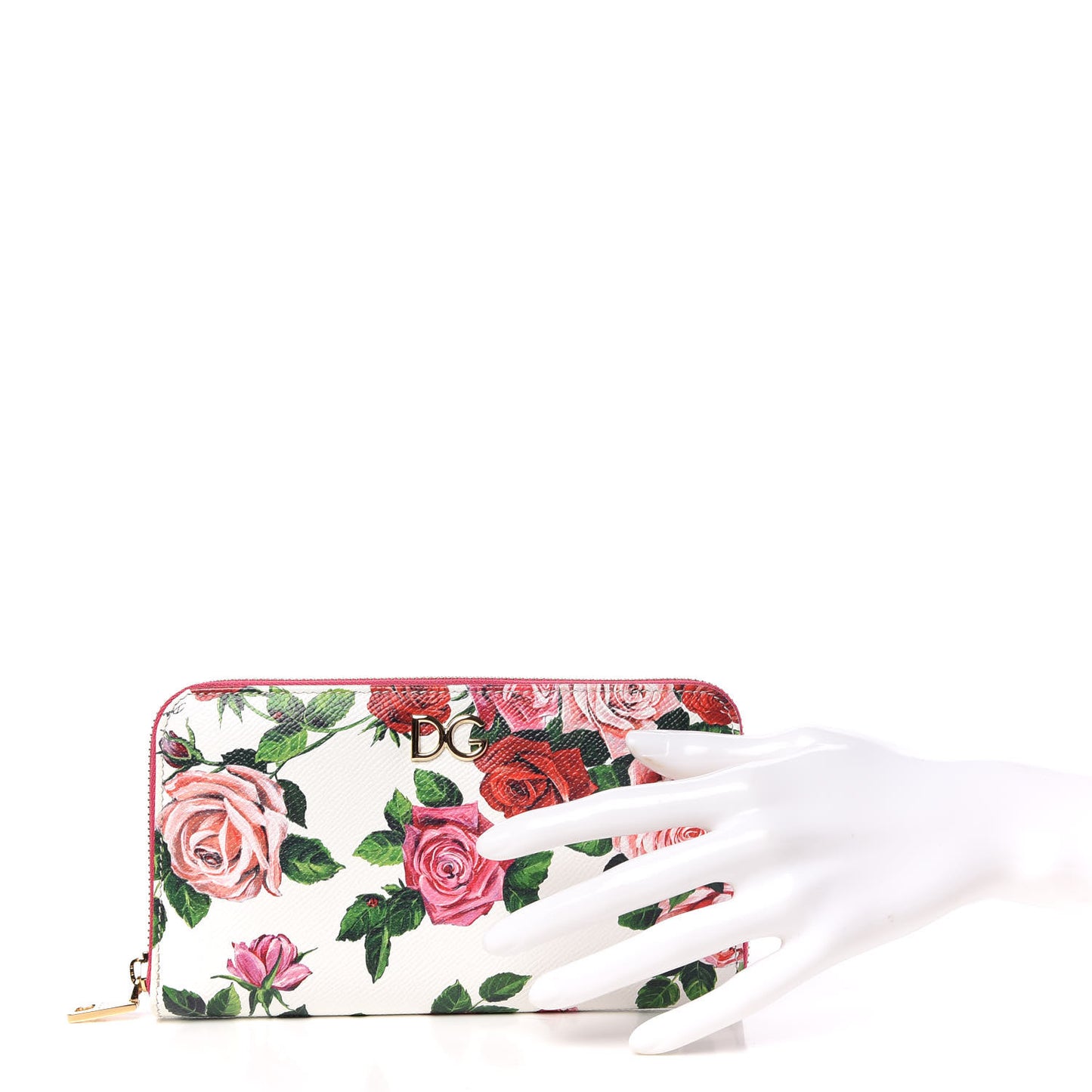 Dauphine Rose Print Zip Around Wallet Multicolor