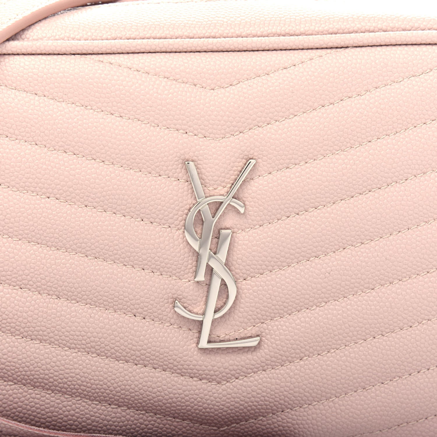 Saint Laurent Grain De Poudre Matelasse Monogram Mini Lou Camera Bag Marble Pink 10 of 11