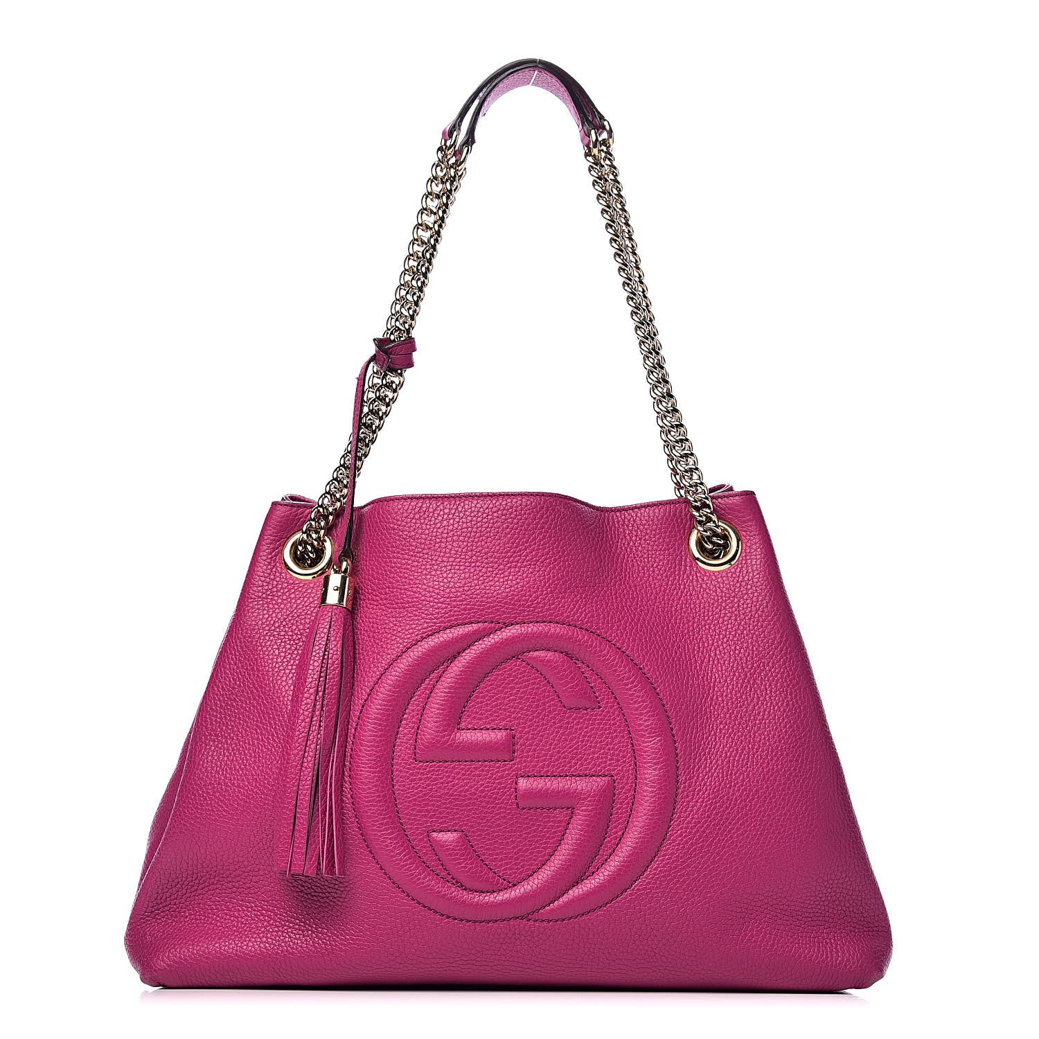 Gucci Cellarius Calfskin Medium Soho Chain Shoulder Bag Bright Bouganville 1 of 15