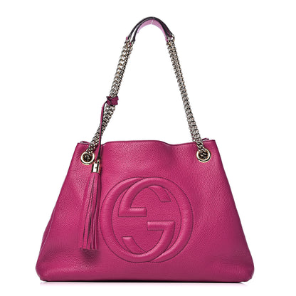 Gucci Cellarius Calfskin Medium Soho Chain Shoulder Bag Bright Bouganville 1 of 15