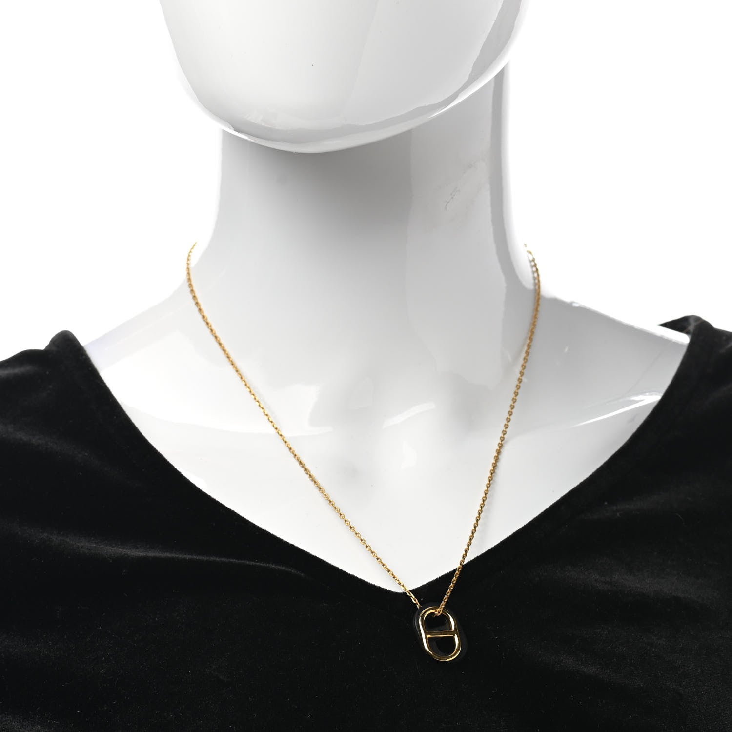 Hermes Swift O'Maillon Pendant Necklace Black 2 of 5