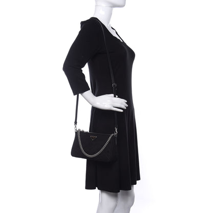 Prada Nylon Tessuto Impuntu Quilted Crossbody Bag Black 2 of 10