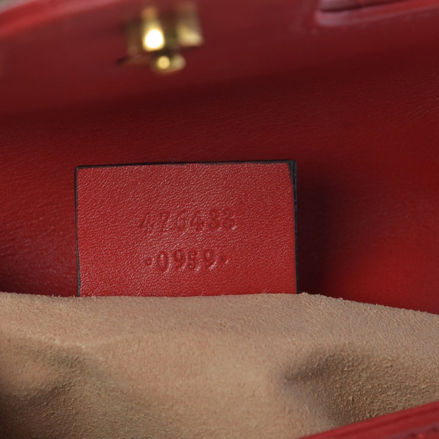 Calfskin Matelasse Super Mini GG Marmont Shoulder Bag Hibiscus Red