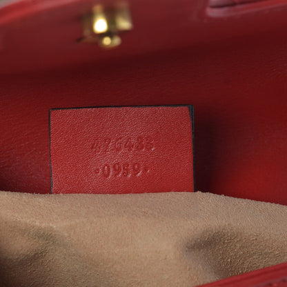 Gucci Calfskin Matelasse Super Mini GG Marmont Shoulder Bag Hibiscus Red 7 of 8