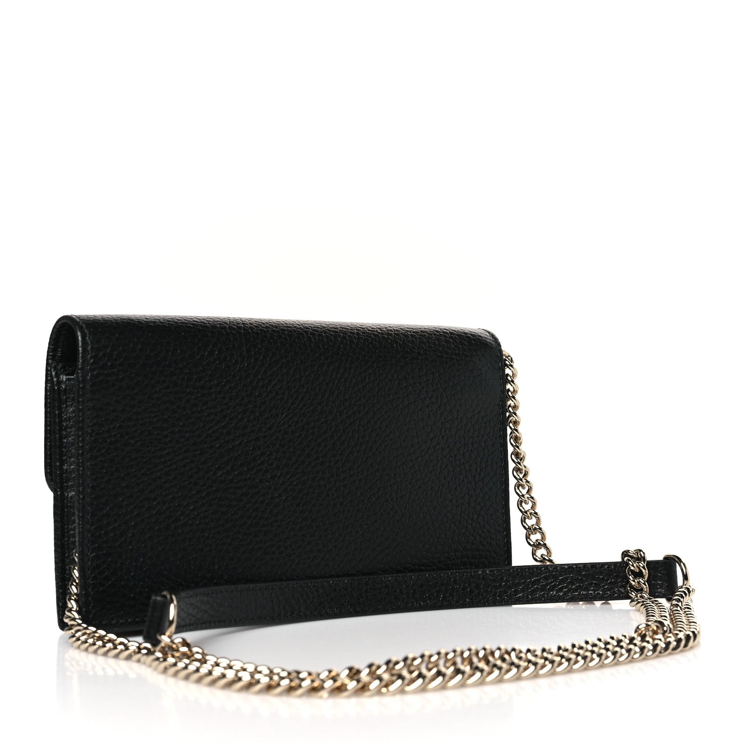 Gucci Dollar Calfskin Interlocking G Chain Wallet Black 3 of 8