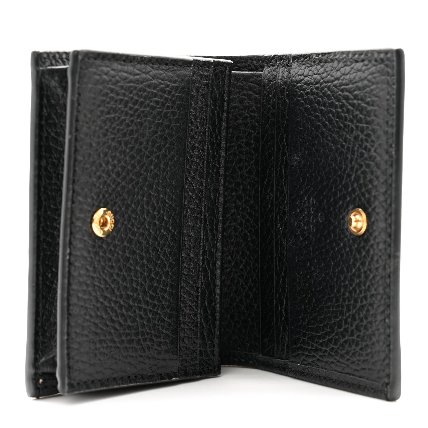 Dollar Calfskin GG Supreme Monogram GG Marmont Card Case Black Beige Ebony