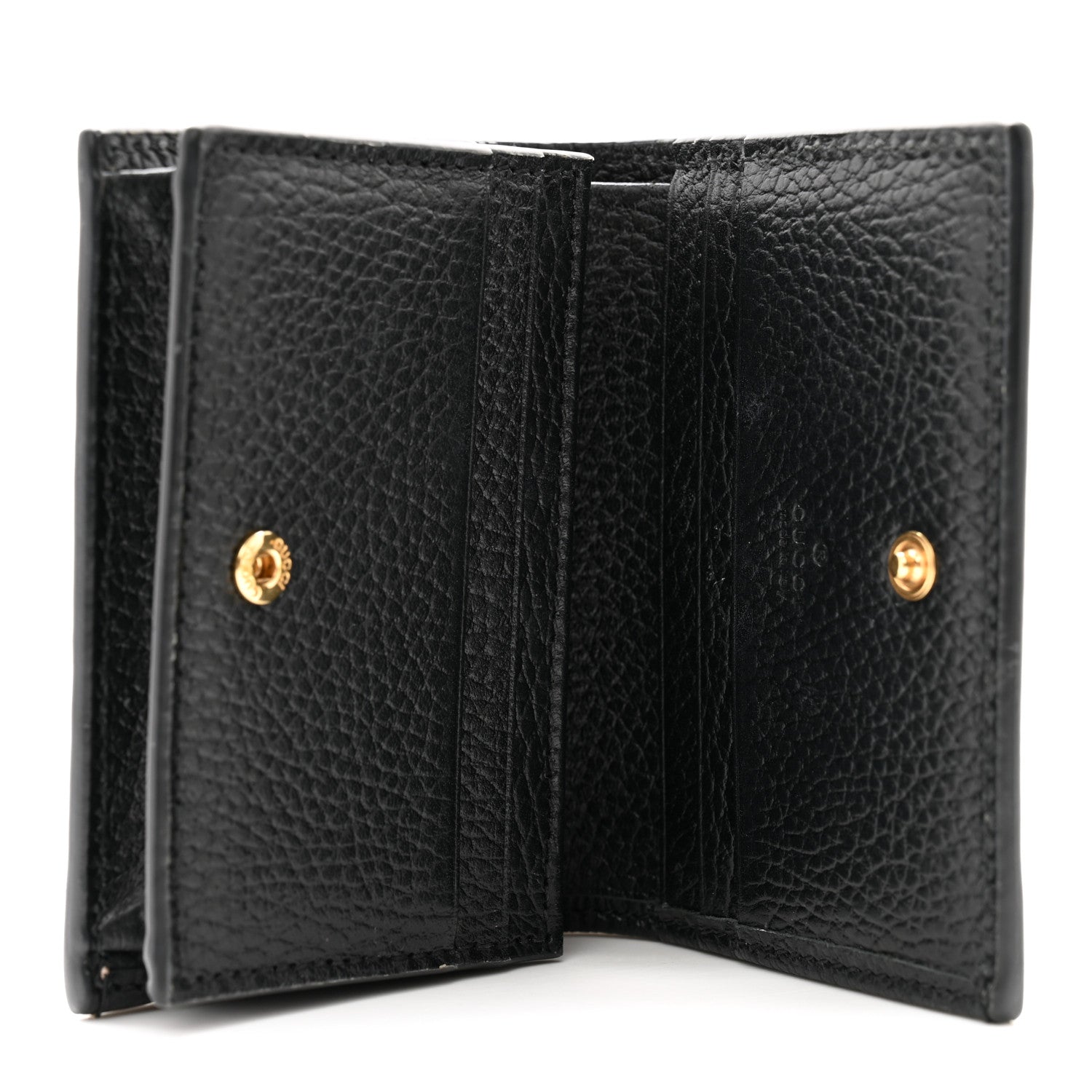 Gucci Dollar Calfskin GG Supreme Monogram GG Marmont Card Case Black Beige Ebony 5 of 10
