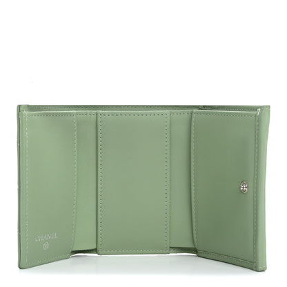 Chanel Caviar Quilted Crystal Star Wallet White Green 5 of 8