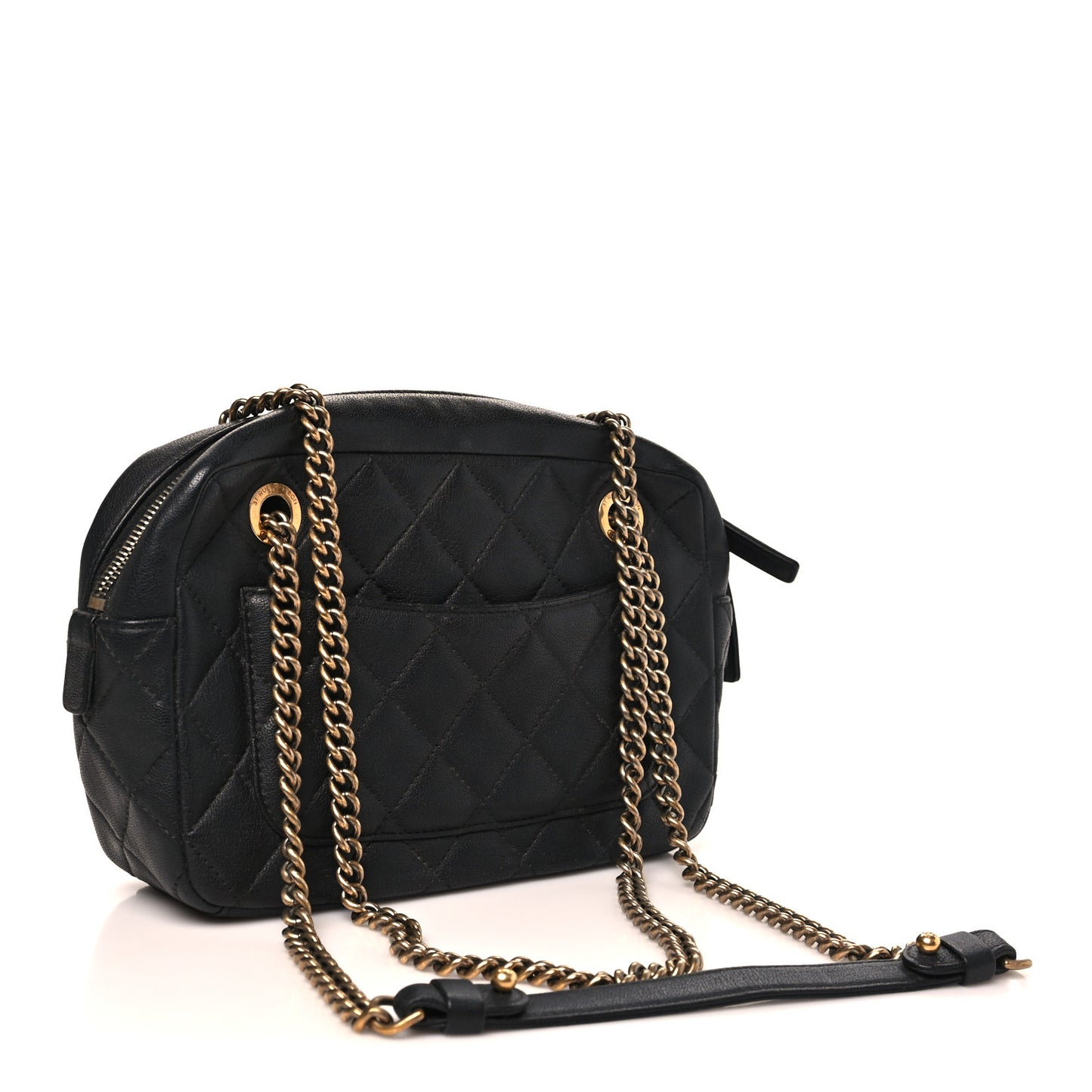 Sheepskin Quilted Trapezio Camera Case Black