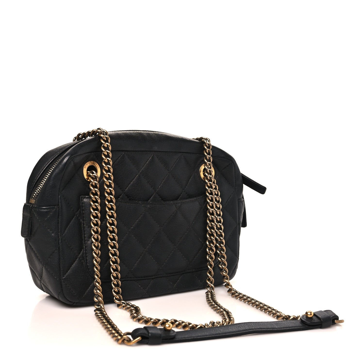 Chanel Sheepskin Quilted Trapezio Camera Case Black 3 of 10
