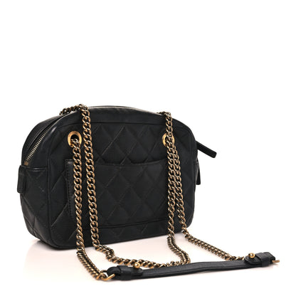 Chanel Sheepskin Quilted Trapezio Camera Case Black 3 of 10