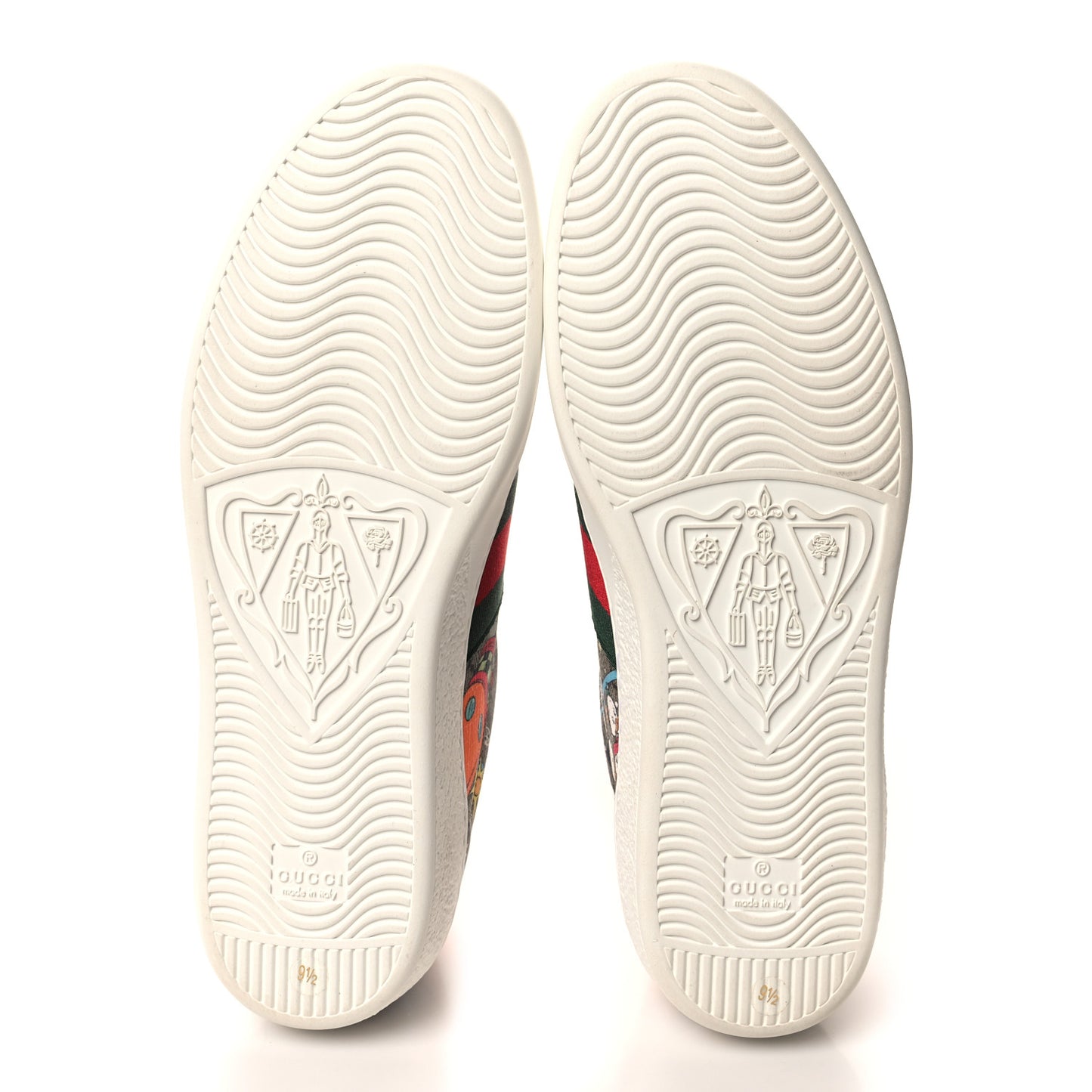 X DISNEY GG Supreme Monogram Web Donald Duck Mens Ace Sneakers 9.5 Beige New Acero Orange