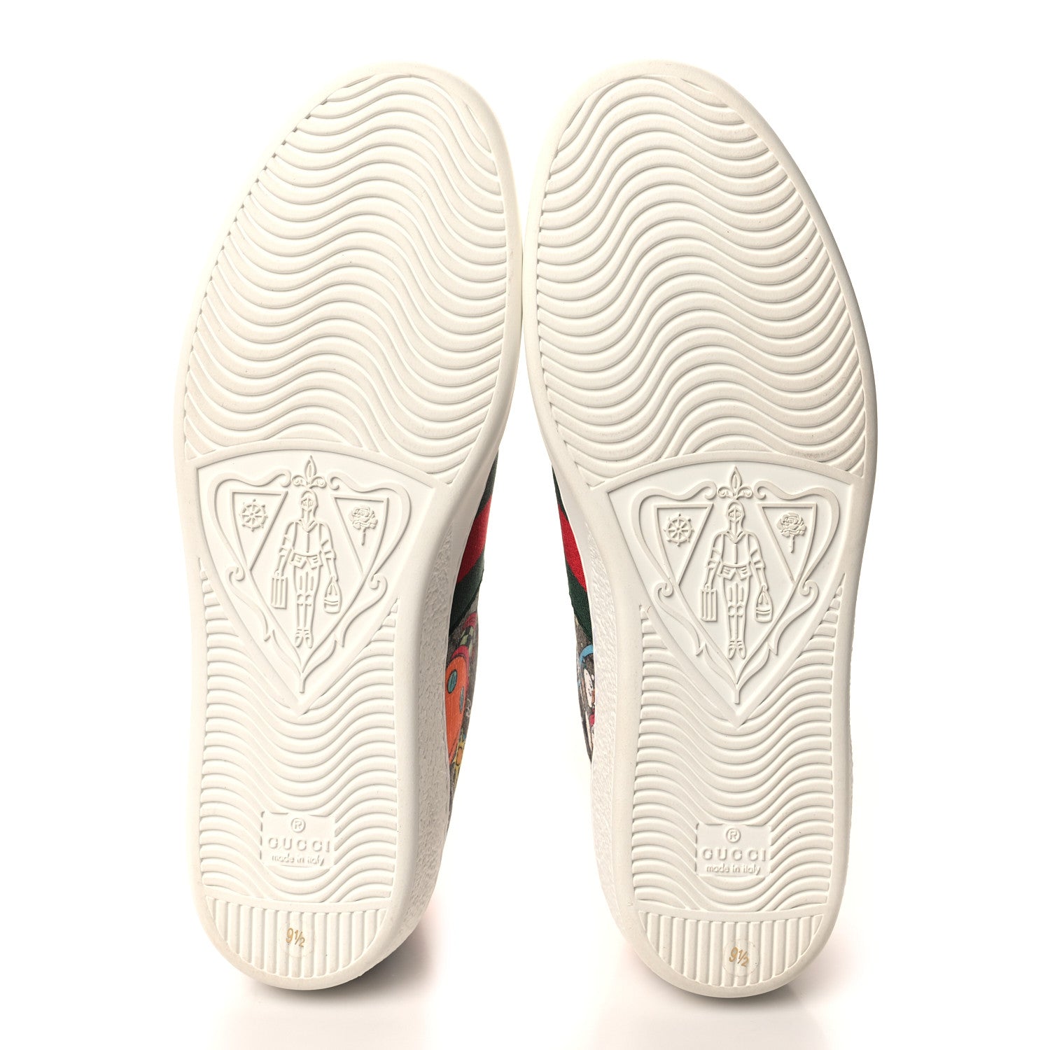 Gucci X DISNEY GG Supreme Monogram Web Donald Duck Mens Ace Sneakers 9.5 Beige New Acero Orange 5 of 9