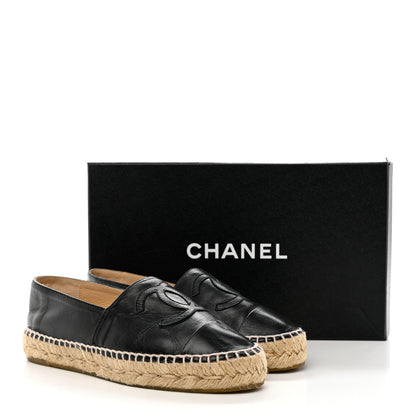 Chanel Lambskin CC Espadrilles 35 Black 10 of 10