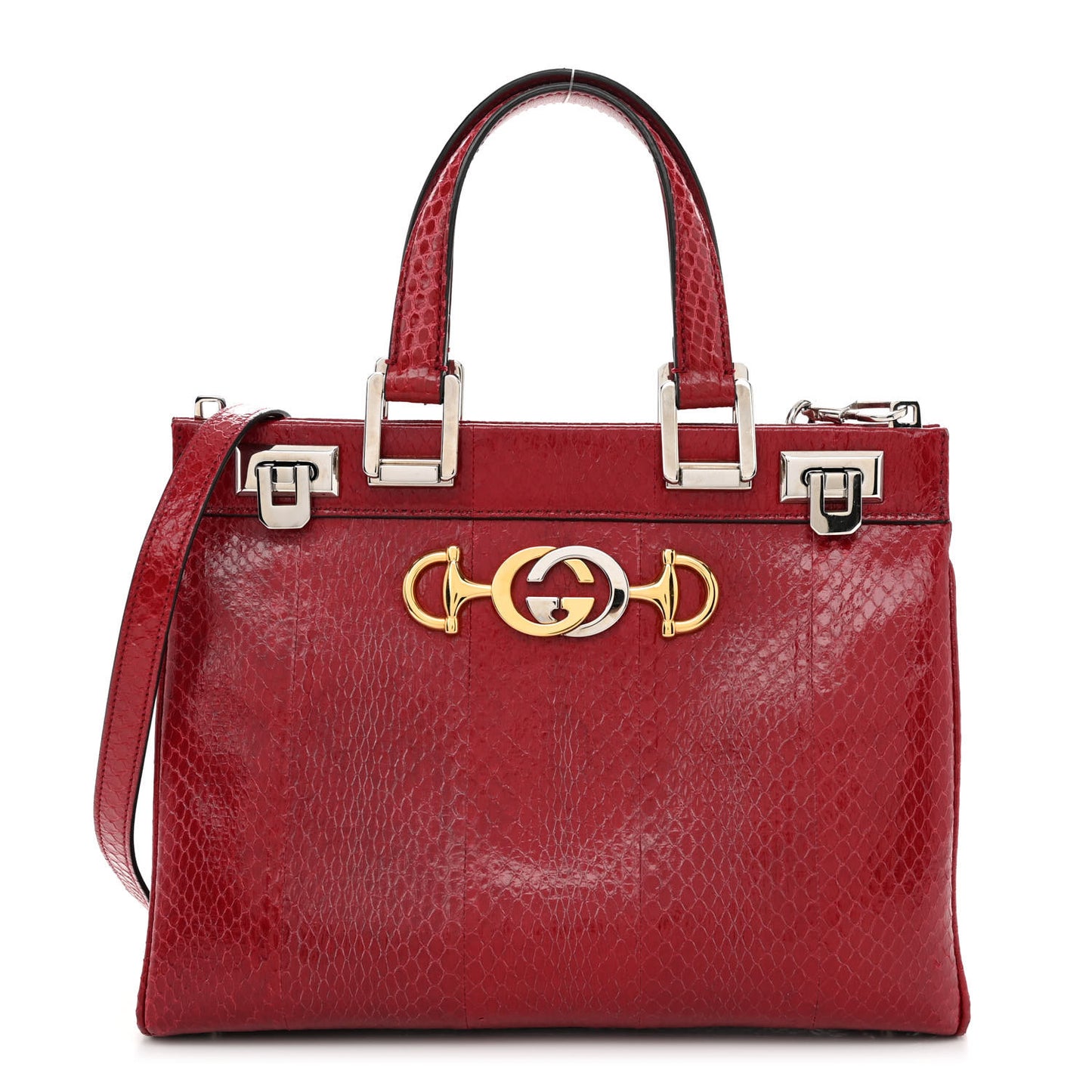 Snakeskin Small Zumi Top Handle Bag Romantic Cerise