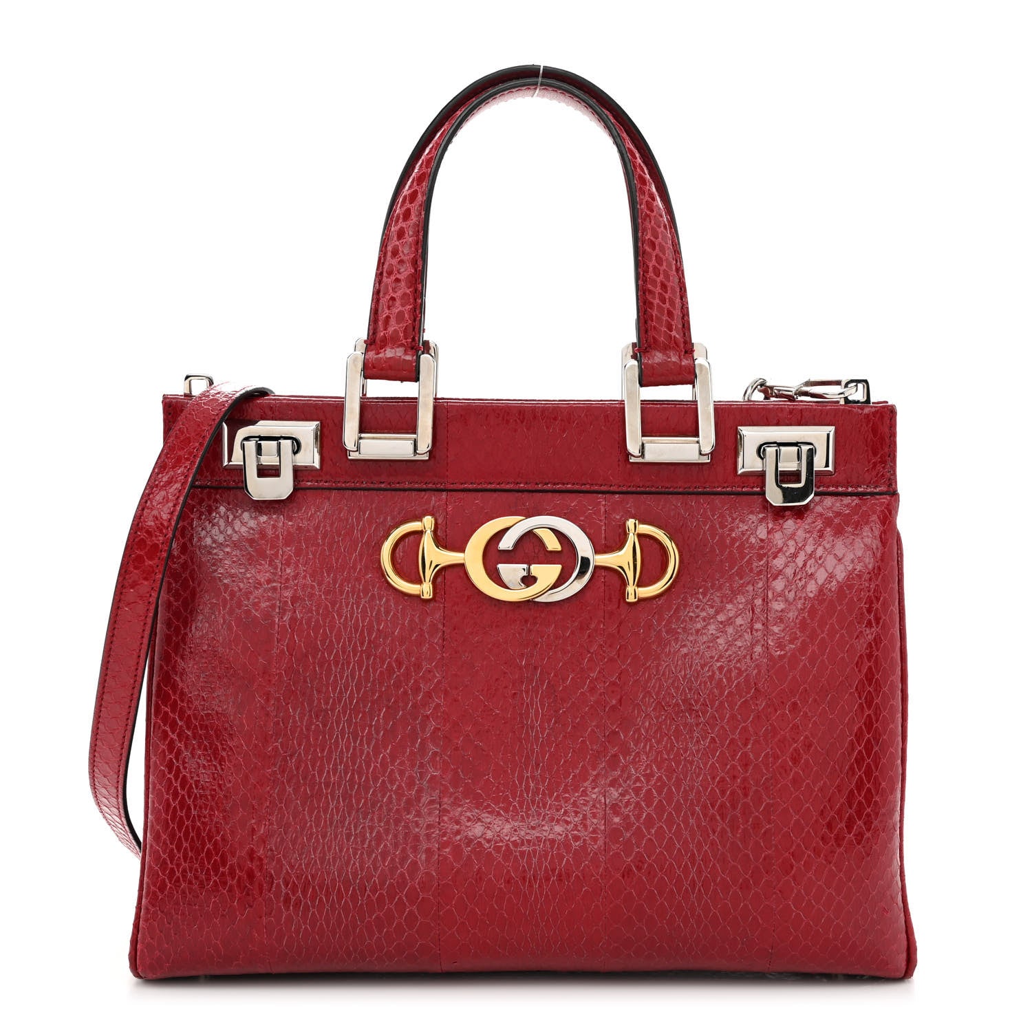 Gucci Snakeskin Small Zumi Top Handle Bag Romantic Cerise 1 of 10