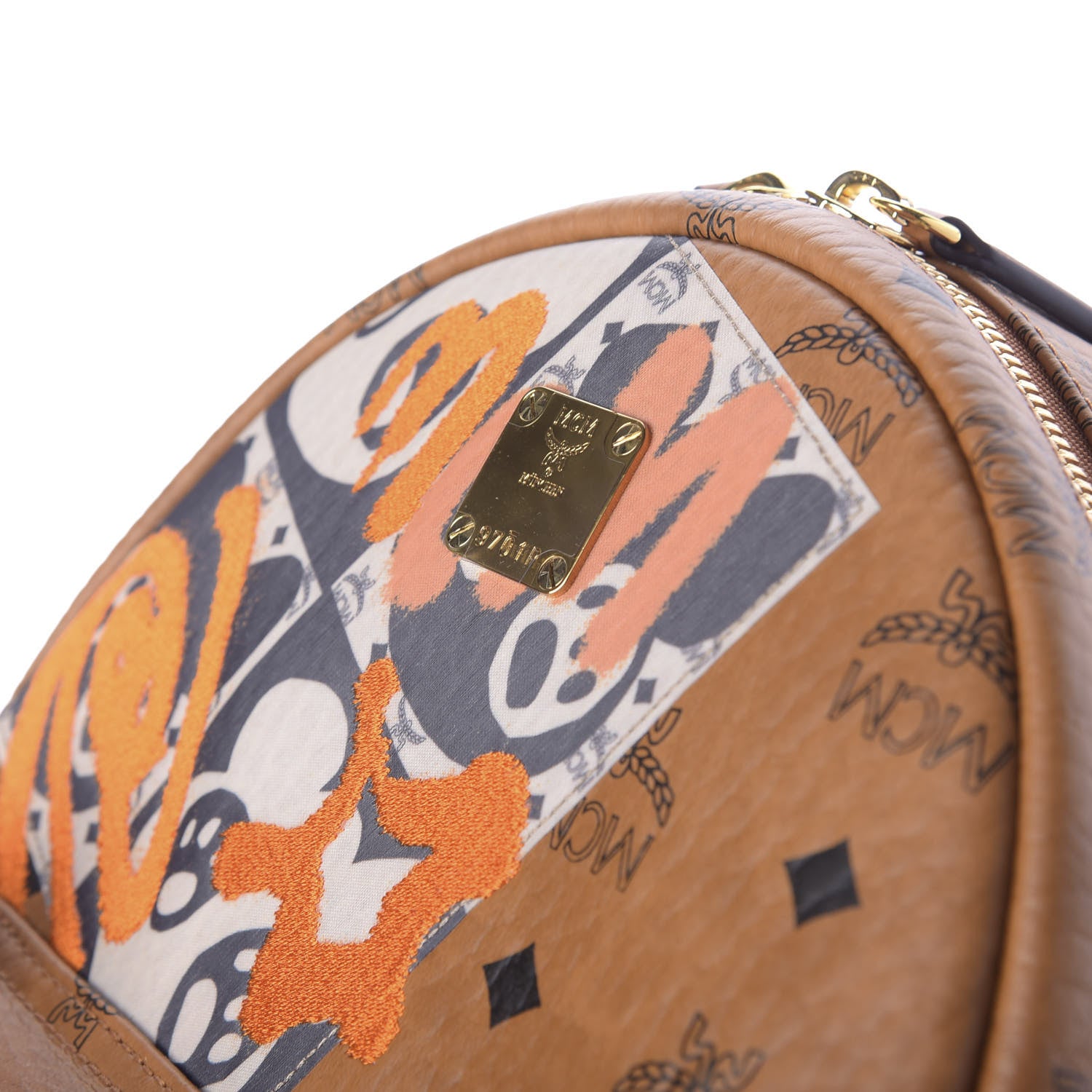 MCM Visetos Mini Stark Berlin Backpack Cognac 11 of 11