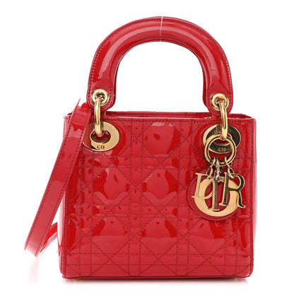 Christian Dior Patent Cannage Mini Lady Dior Red 1 of 9