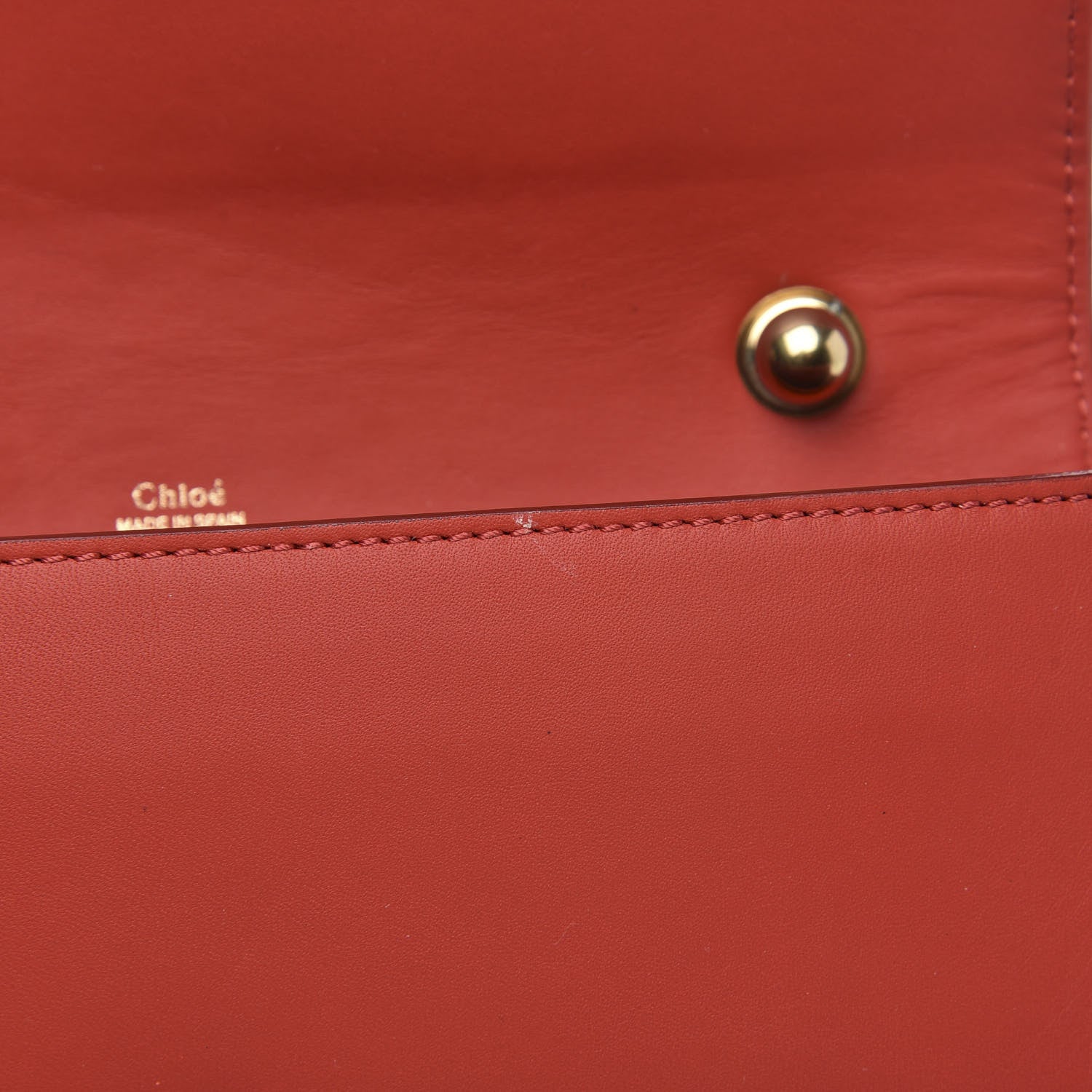 Chloe Calfskin Aurore Wallet on Chain Red 10 of 11