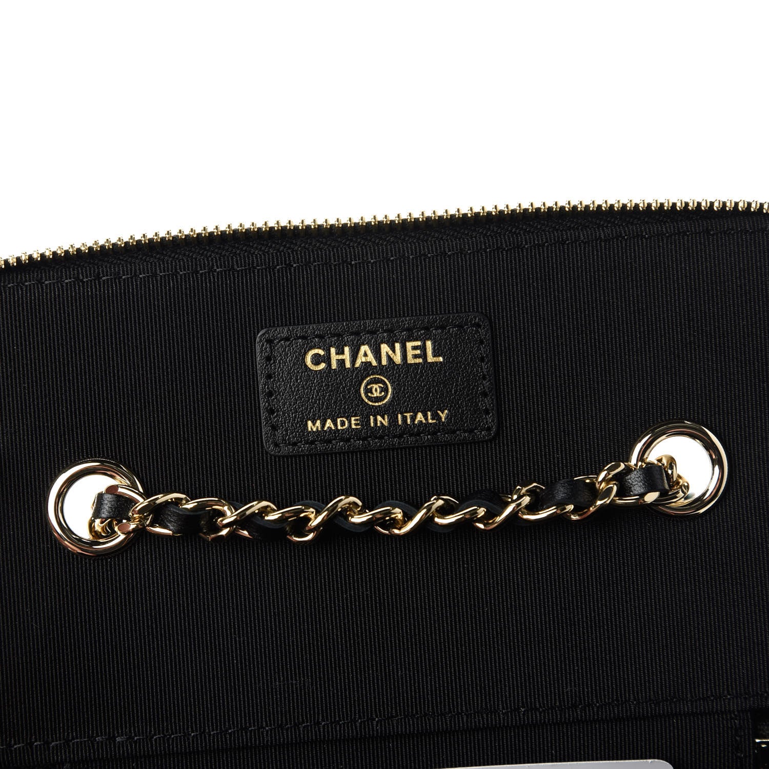 Chanel Lambskin Camellia Embossed Small Vanity Case With Chain Black 8 of 11