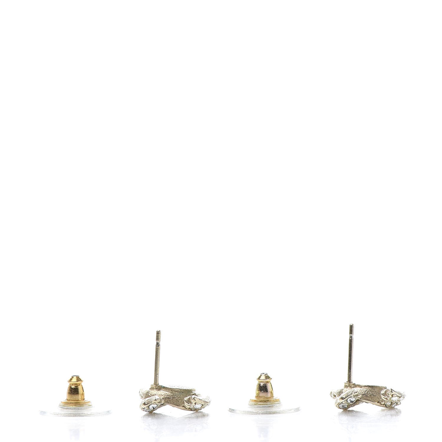 Chanel Crystal Twisted CC Earrings Gold 3 of 5