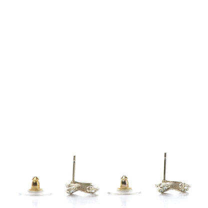 Chanel Crystal Twisted CC Earrings Gold 3 of 5