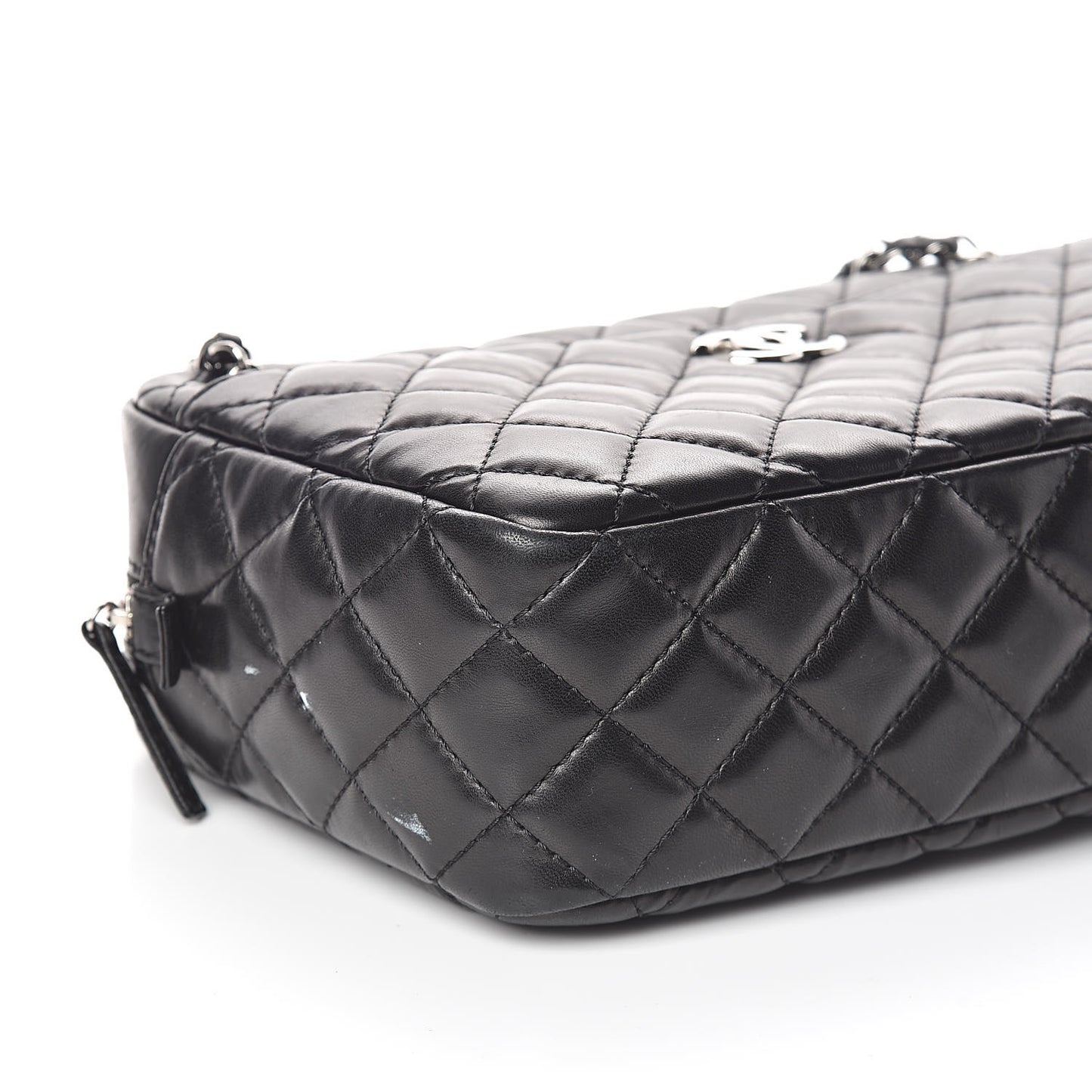 Lambskin Quilted Medium Camera Case Black