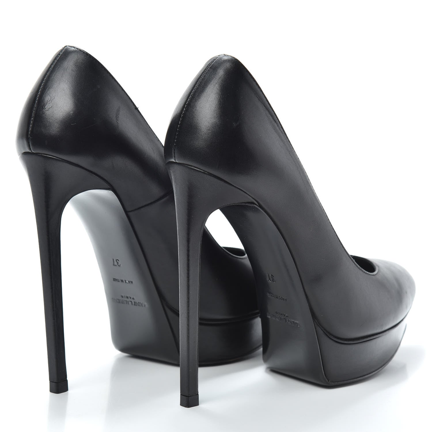 Saint Laurent Pebbled Patent Calfskin Janis 105 Pumps Black 4 of 7
