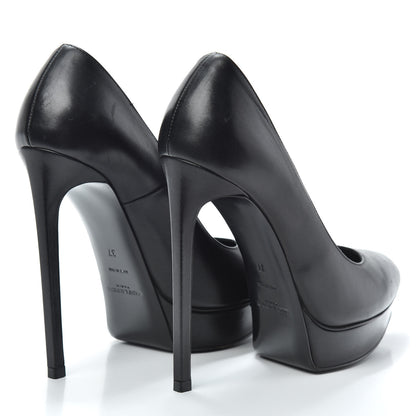 Saint Laurent Pebbled Patent Calfskin Janis 105 Pumps Black 4 of 7