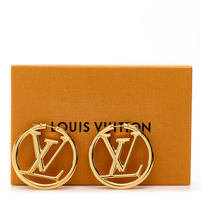 Louis Vuitton Metal Louise Hoop Earrings Gold 5 of 5