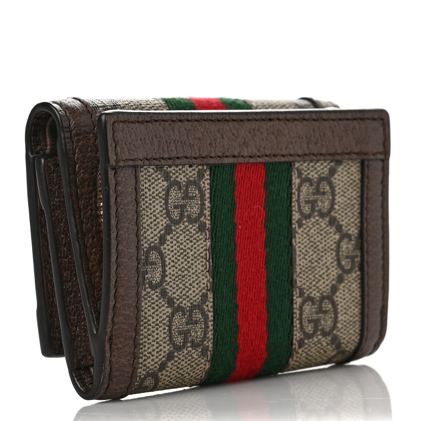 GG Supreme Monogram Web Ophidia Bi-Fold Wallet Beige New Acero
