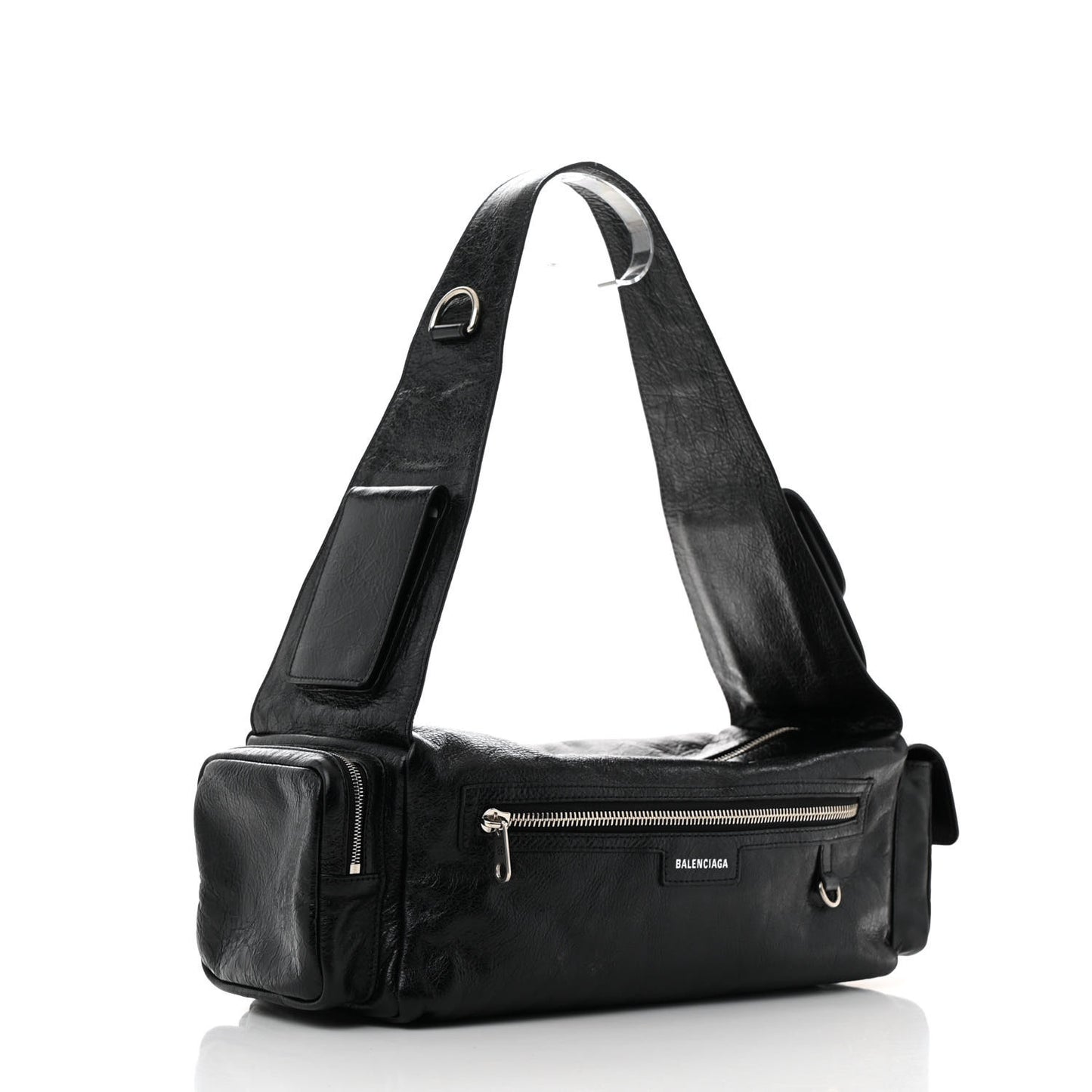 Agneau Arena Men's Superbusy Small Sling Zip Shoulder Bag Black