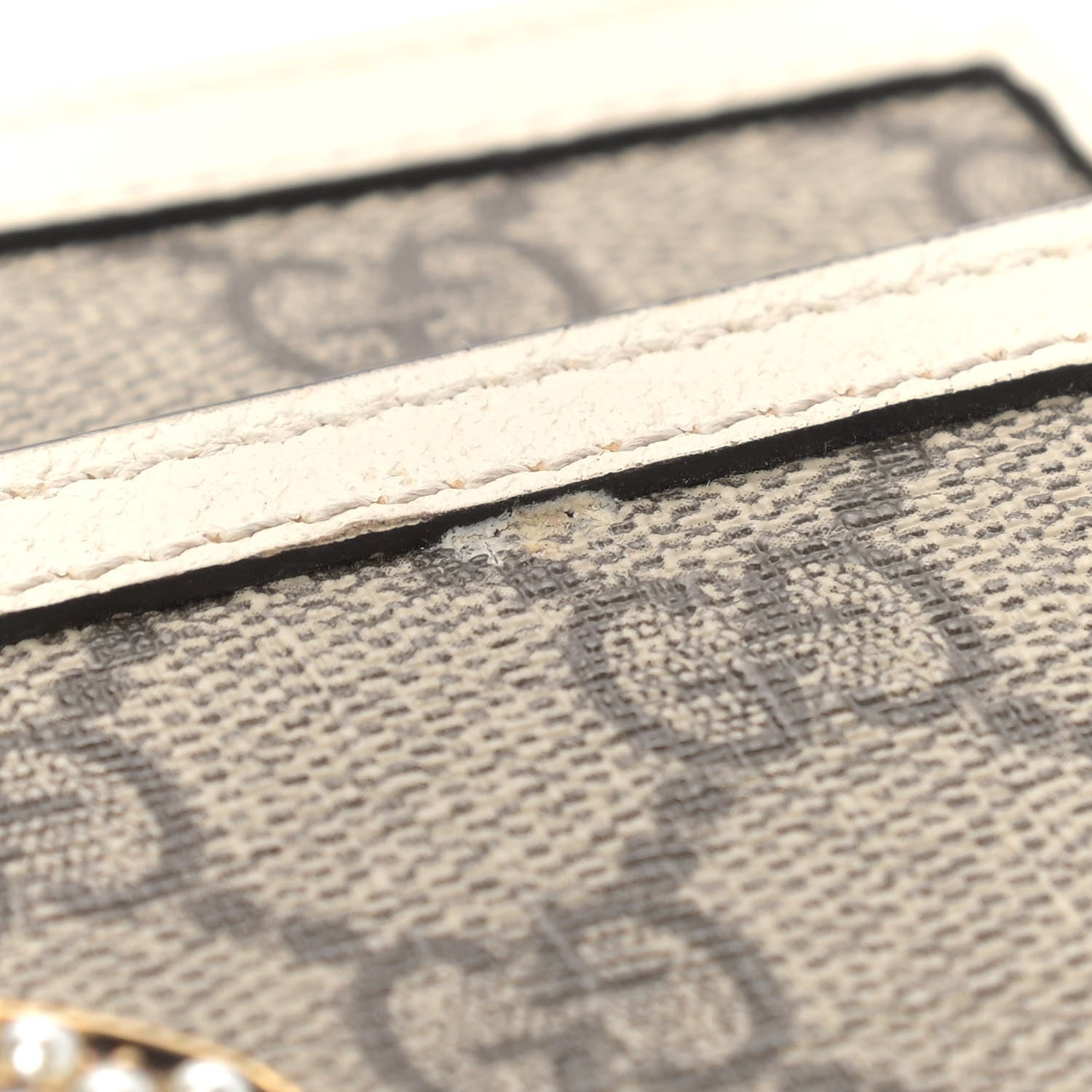 Gucci GG Supreme Monogram Web Queen Margaret Chain Wallet White 9 of 10