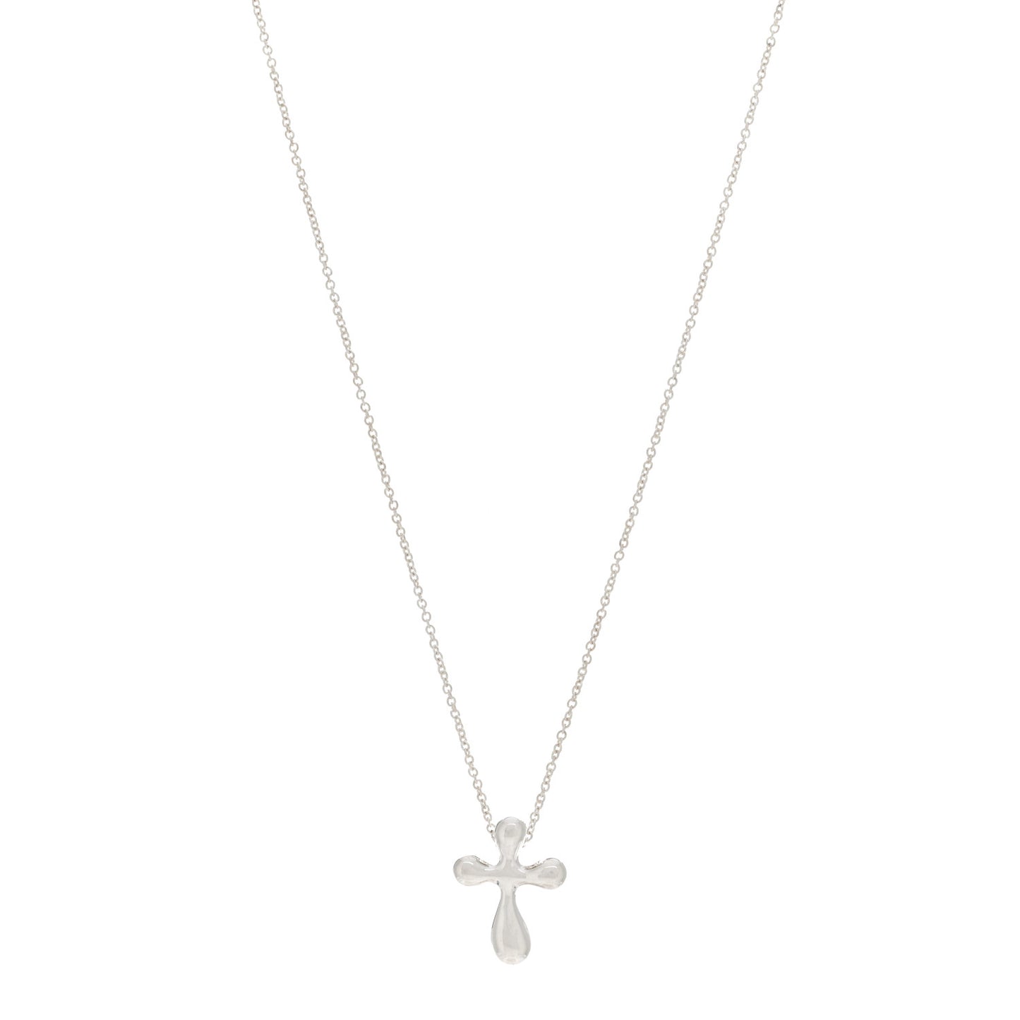 Sterling Silver 16mm Elsa Peretti Cross Pendant Necklace
