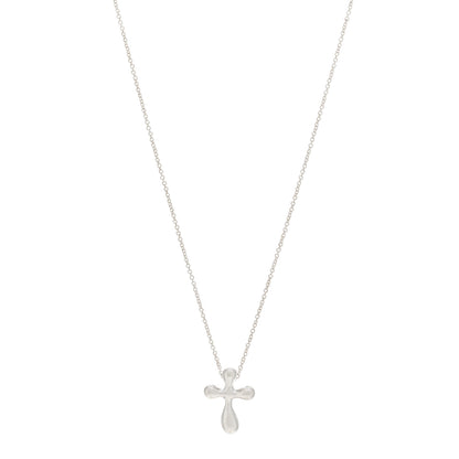 Tiffany Sterling Silver 16mm Elsa Peretti Cross Pendant Necklace 1 of 5