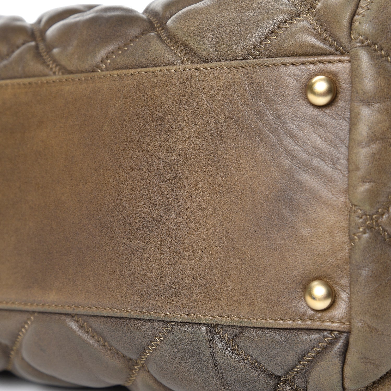 Chanel Lambskin Bubble Quilt Bowler Dark Beige 8 of 8