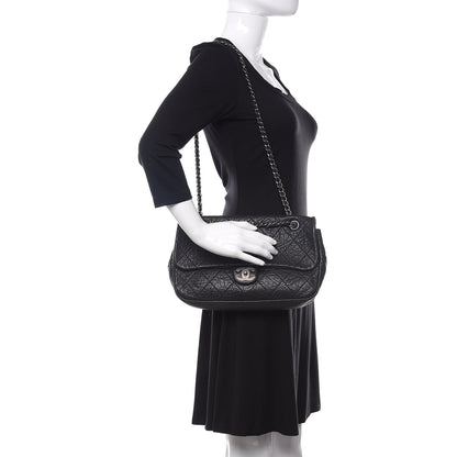 Chanel Distressed Lambskin Le Marais Ligne Flap Black 2 of 13