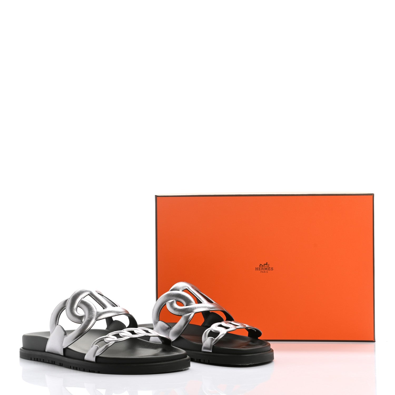 Hermes Nappa Extra Sandals 39 Gris Argent 10 of 10