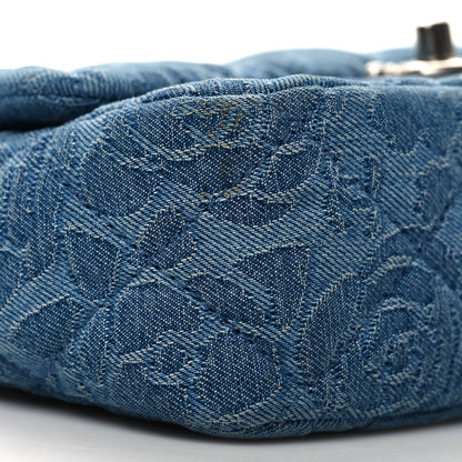 Chanel Denim Quilted Camellia Sweetheart Mini Flap Blue 9 of 11