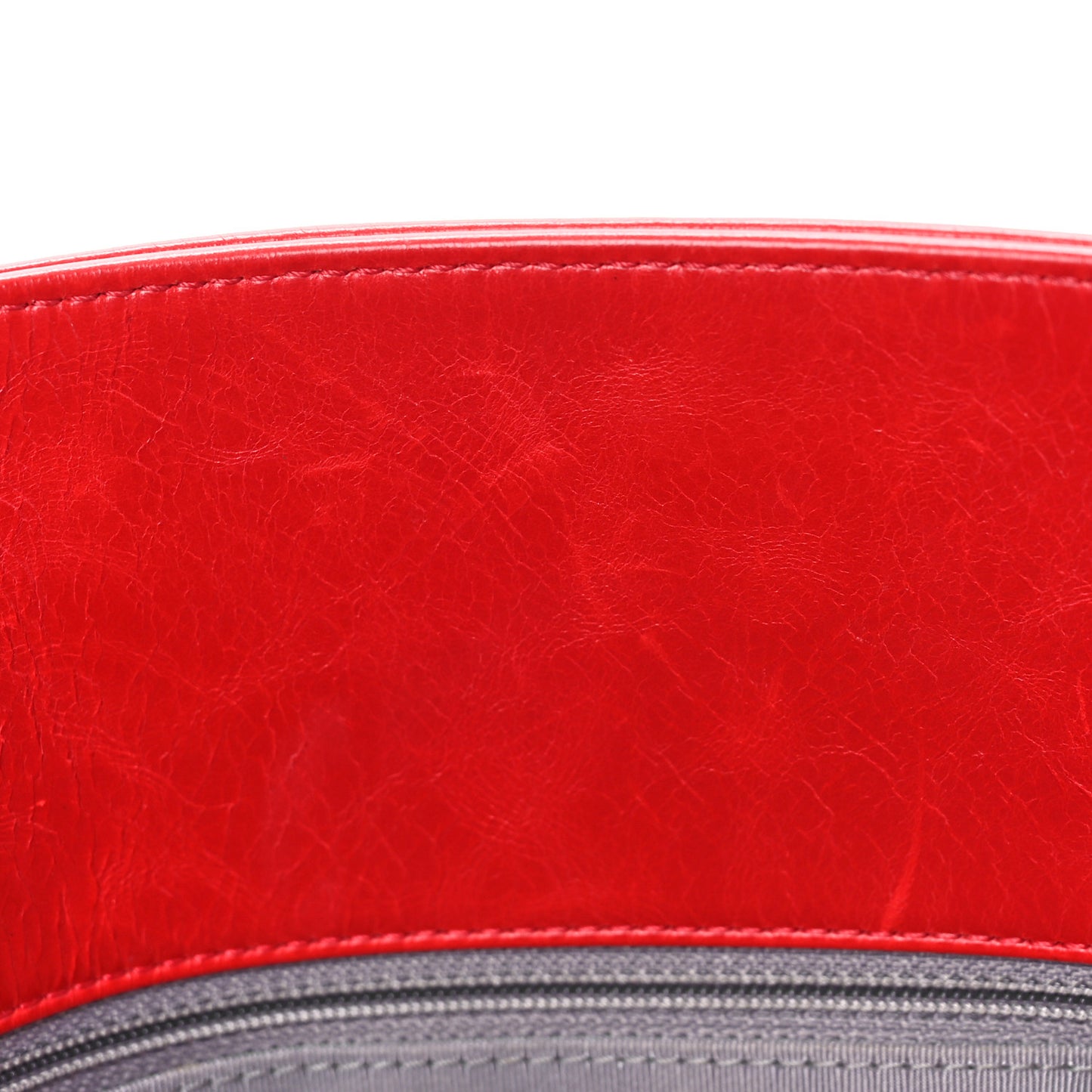 Glazed Calfskin Quilted Korean Garden Tote Red