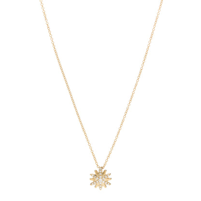 David Yurman 18K Yellow Gold Diamond Petite Starburst Pendant Necklace 1 of 5