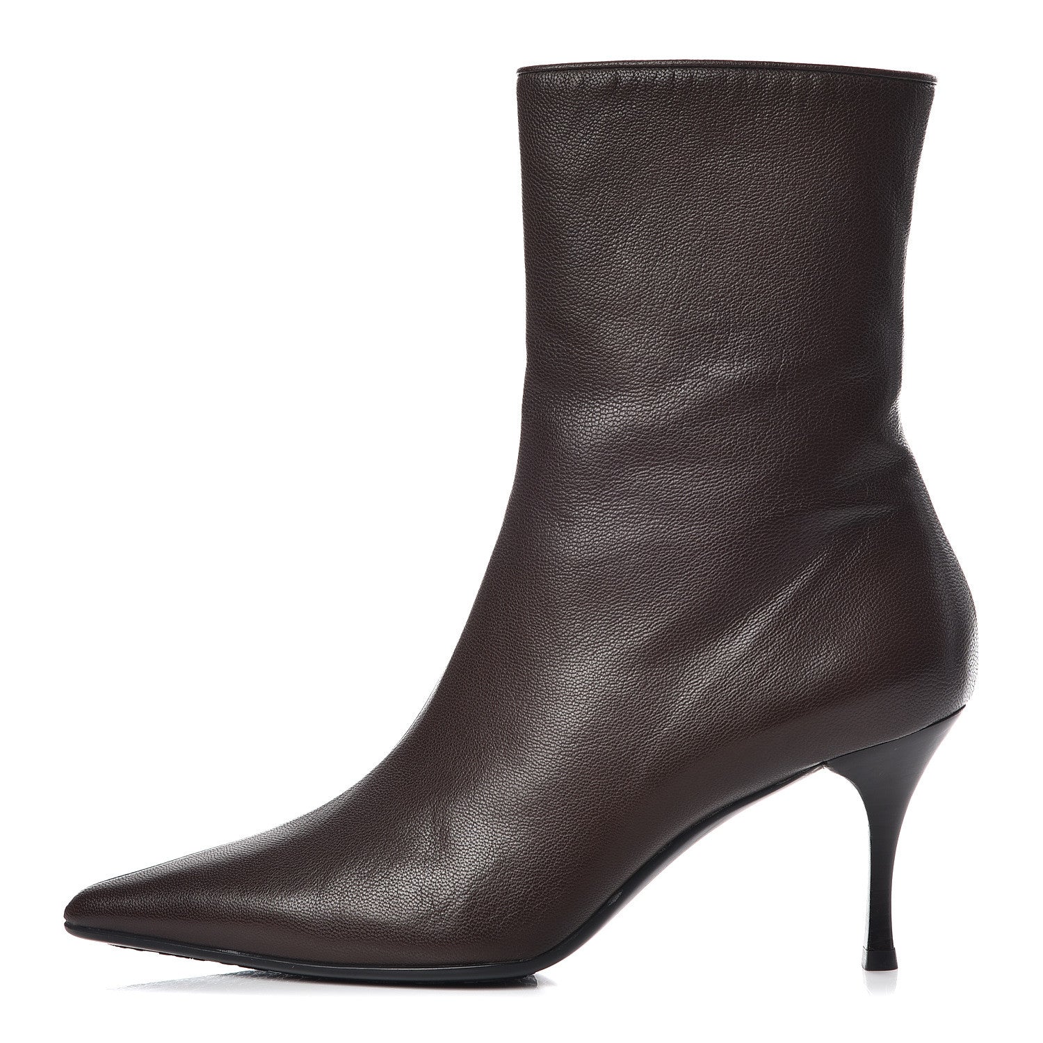 Gucci Grained Calfskin Pointed Toe Bootie 9 Brown 1 of 12
